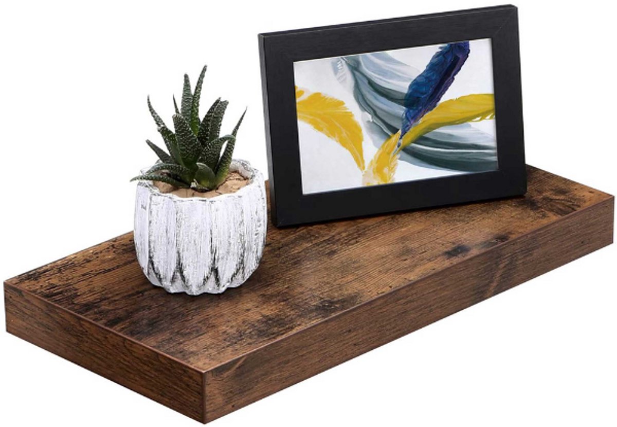 Wandplank Oman 40x20cm - Rustiek Hout - Vasagle - Wandrek - Bruin - MDF