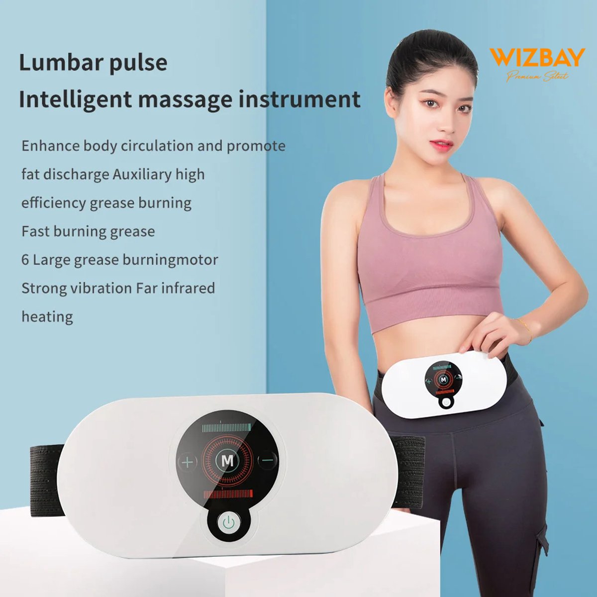 WizBay Body Slimming Massage Belt met Verwarming en Vibratie - afbeelding 3