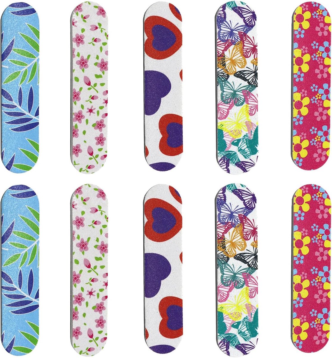 Nagelvijlen Set - 10 stuks - Tweedzijdig - Rubber Materiaal - Herbruikbaar