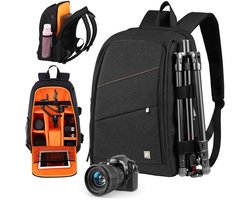 ZoeZo Design - Cameratas Universeel - Waterdicht - DSLR Rugzak met Laptopvak - Camera Tas - Regenhoes - Verstelbaar - Schokbestendig - Zwart - Geschikt voor Canon en Nikon