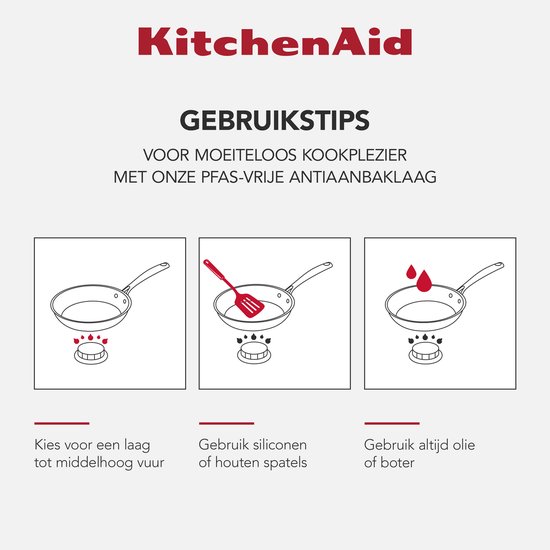 KitchenAid Classic Forged Aluminium koekenpan ø28cm - zwart - inductie - anti-aanbak - PFAS-vrij