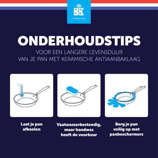 Onderhoudstips voor een langere levensduur van je pan met keramische antiaanbaklaag.