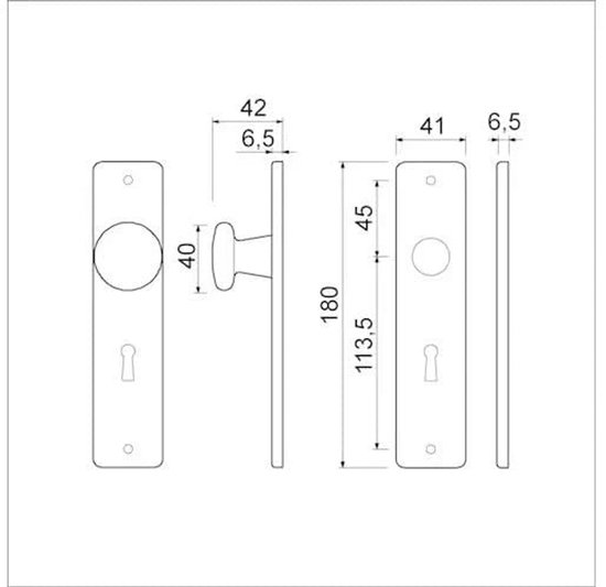Bouclier court 180 mm clé de boîtier 56 (1 paire)
