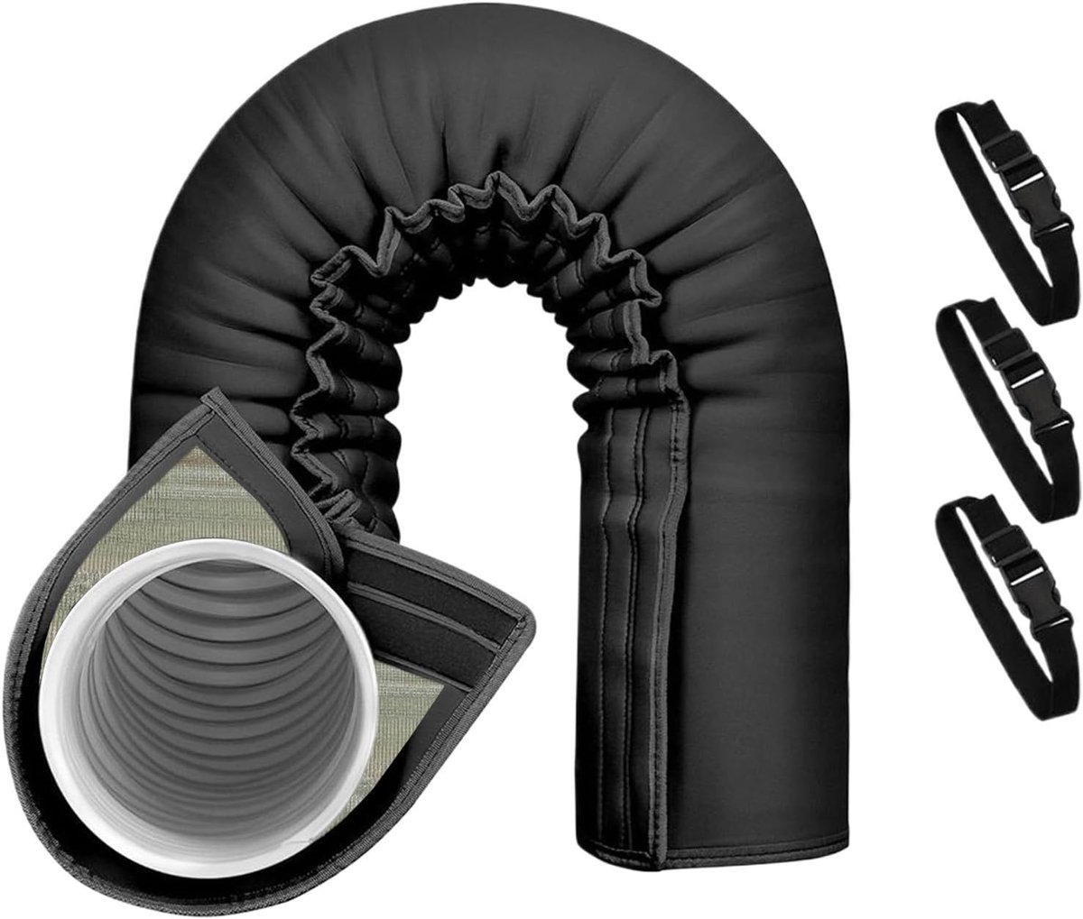 Draagbare airconditioningleidingbescherming | Isolatie voor airconditioningleidingen - Verstelbare drielaagse isolatiewikkel voor binnen- en buitengebruik - Diameter 13 cm en 15 cm