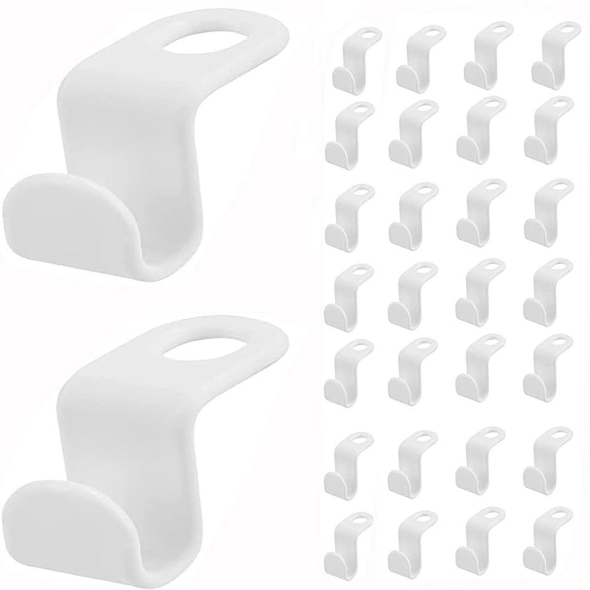 Gigicial Hangerhaken - Hangerclips - Ruimtebesparend & Multifunctioneel Ontwerp - 30 Stuks - Voor Kledingkasten Wit