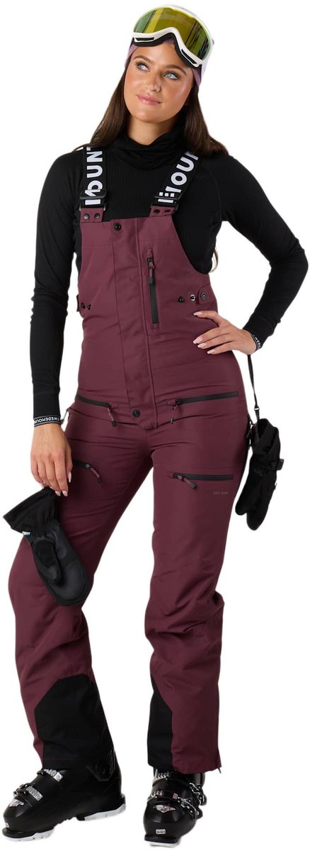 Swedemount Freeride Skibroek met bretels voor dames Dk. Mauve