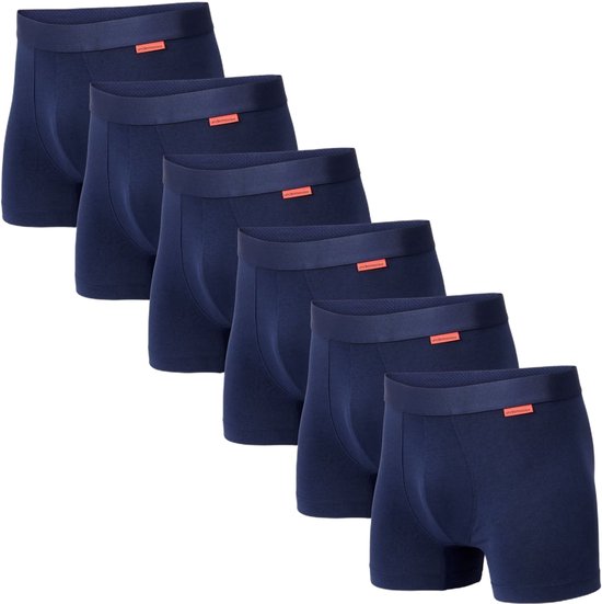 Lot de 6 boxers Undiemeister - Boxers homme - Sous-vêtements - Caleçons homme - Fabriqués en Mellowood - Boxer Cloud ( Blauw ) - Lot de 6 - L