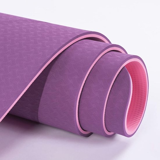 Antislip Yogamat voor Fitness en Pilates - Milieuvriendelijk en Scheurvast - 1/4 Inch Dikke Oefenmat met Draagdoek en Opbergtas — afbeelding 3
