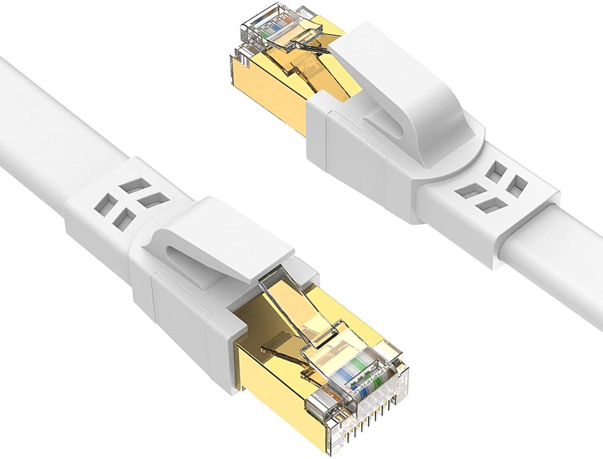 Cat8 Lan Kabel 1,5 m - Snelle Netwerkkabel voor Binnen en Buiten tot 40 Gbit/s