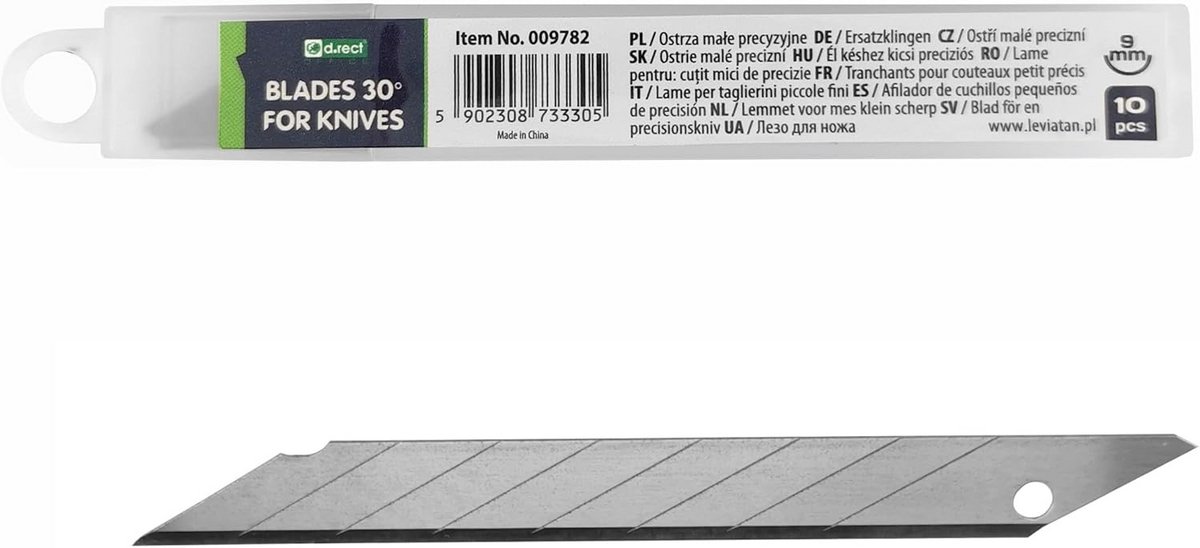 10x Precisie Klein Gebruiksmessen 9mm - Universele Reserve Snijmessen voor Handgereedschap