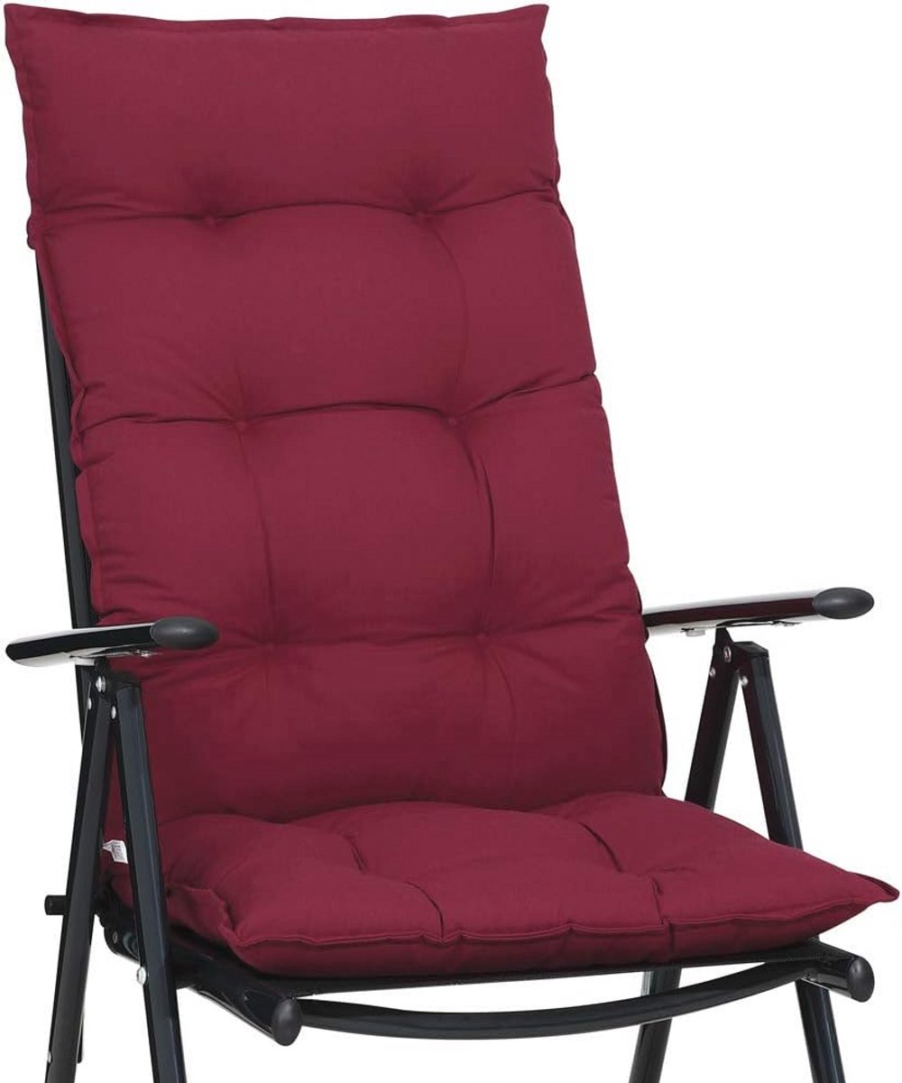 Stoelkussen Visco-effect 129x53cm voor Binnen en Buiten - Donkerrood