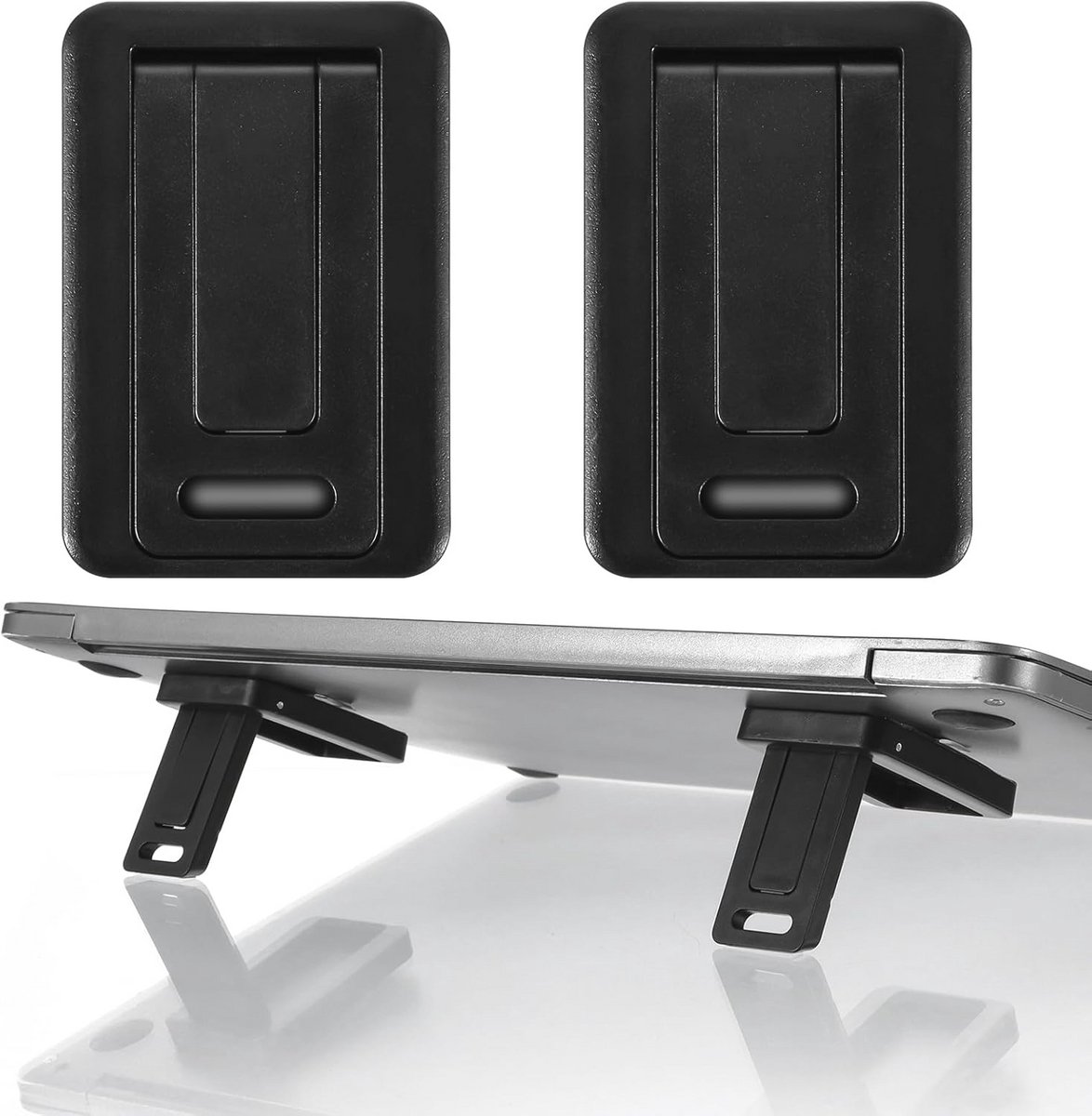 2 Stuks Zwarte Laptop Stand - Opvouwbare Computerstandaard voor Toetsenborden en Laptops