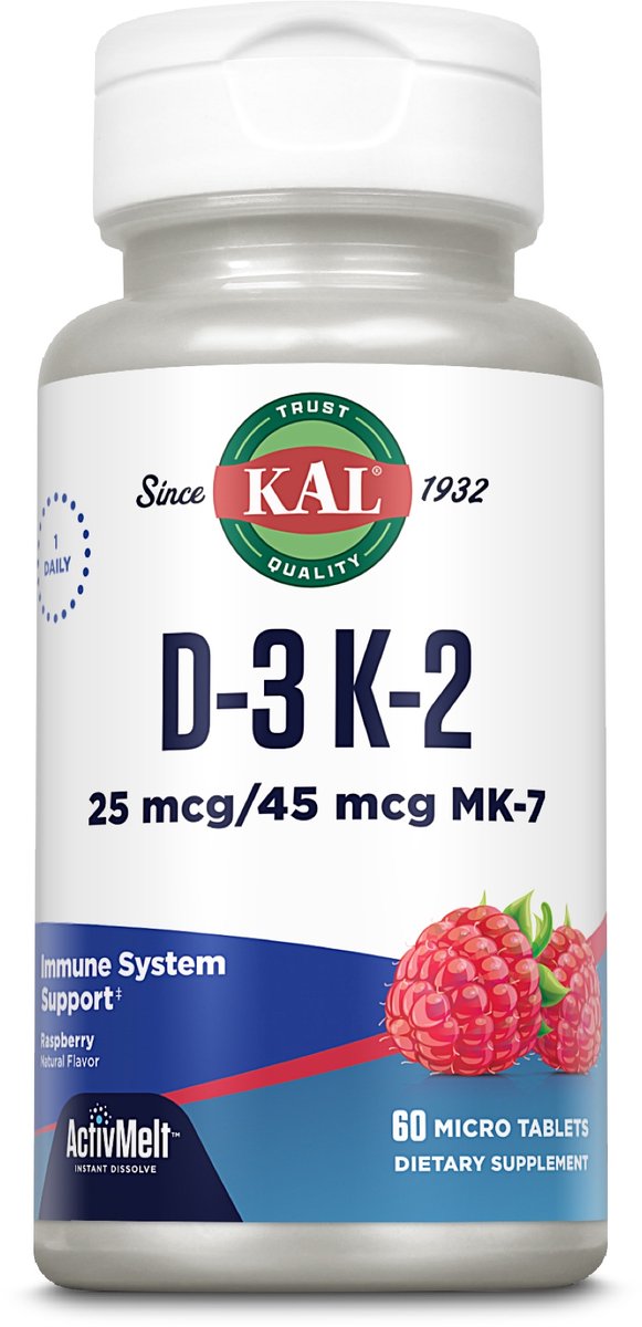 Vitamine D-3 K-2 1000 i. E. + 45 mcg MK-7 ActivMelt‚Ñ¢ | laboratoriumgetest
