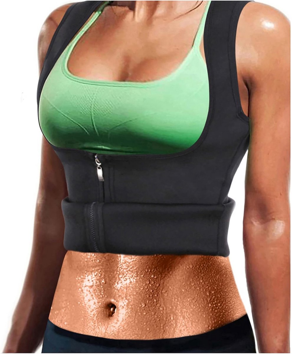 Vormend Sauna Vest voor Dames met Ritssluiting – Taille-Trainer voor Zweten en Buikondersteuning