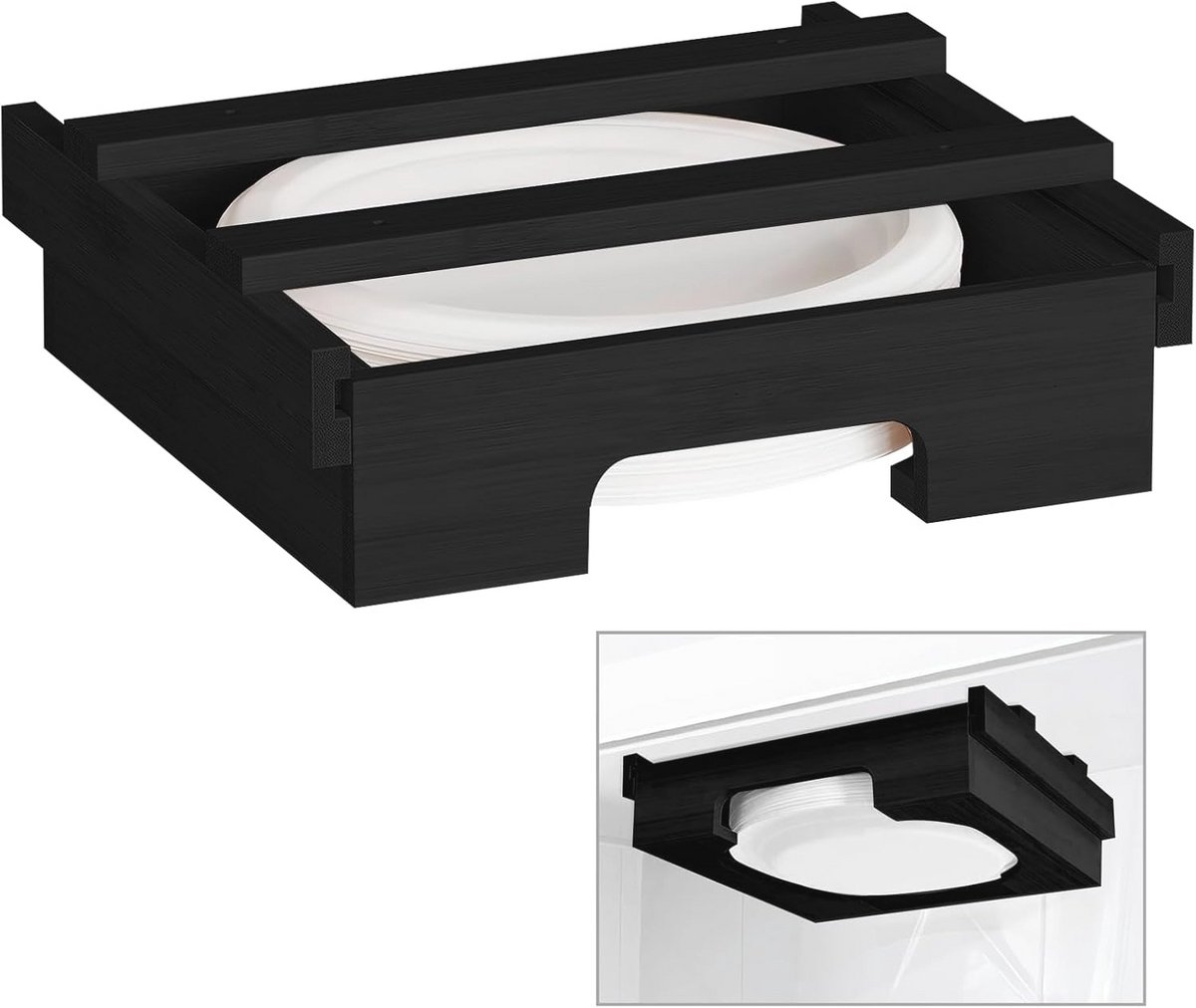 Bamboe Papier Plaat Dispenser Onder Kast - Organiser voor 8.5 9" Keukenborden