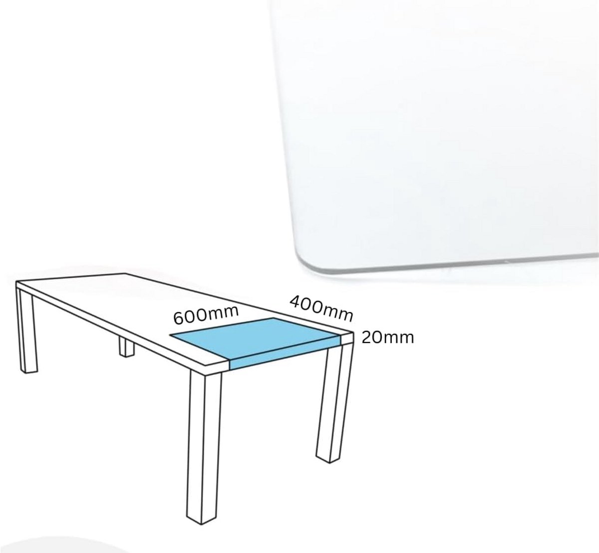 Transparante Tafelbeschermer Voedselveilig 40x60 cm Inclusief Antislip Stickers