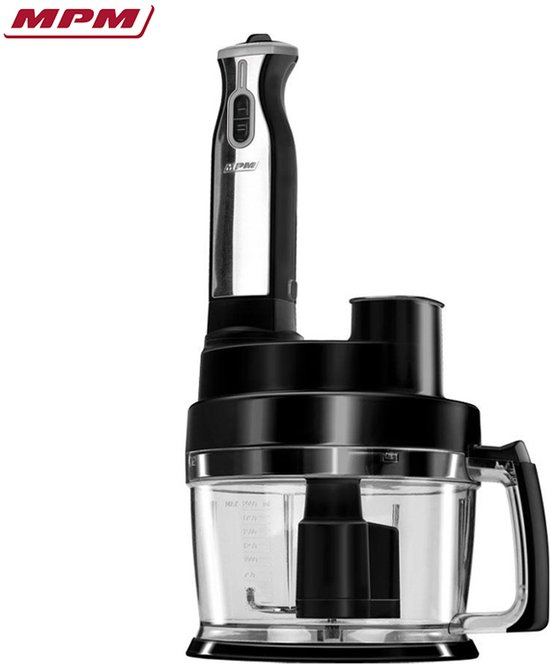 MPM - Complete Keukenmachine - Foodprocessor met Accessoires - Keukenrobot Zwart - 800W