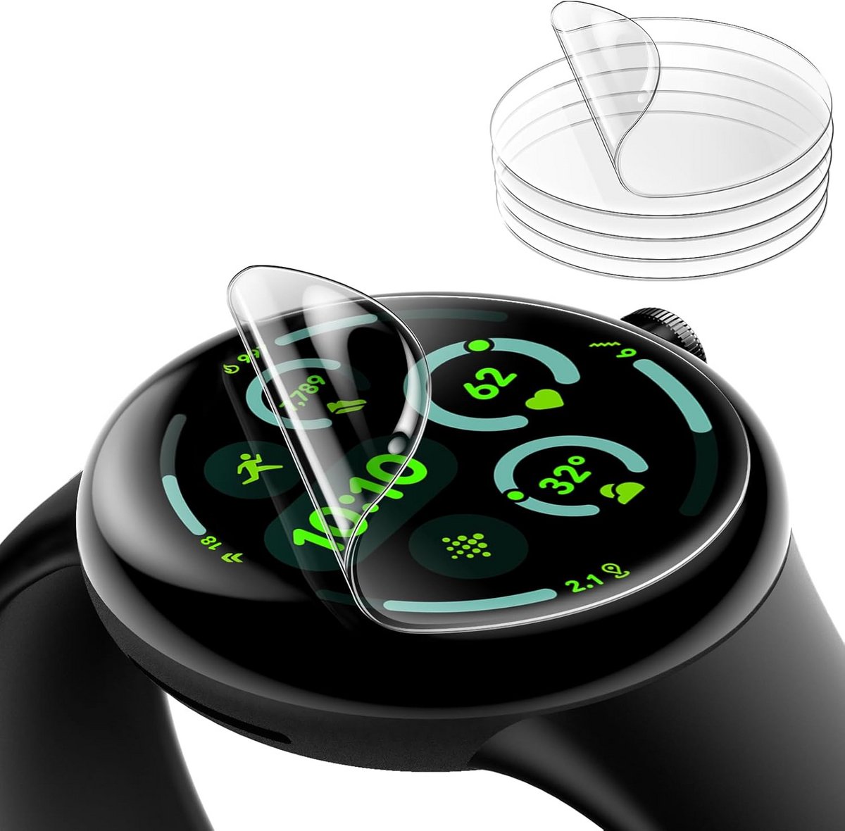 Screen Protector voor Google Pixel Watch 4/3 45mm - 6x Zelfherstellend TPU Folie