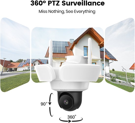 AOSU Floodlight Cam Pro - 5MP Beveiligingscamera - 360° Zicht - AI-Tracking - Full-Colour Nachtzicht van Merkloos — afbeelding 5