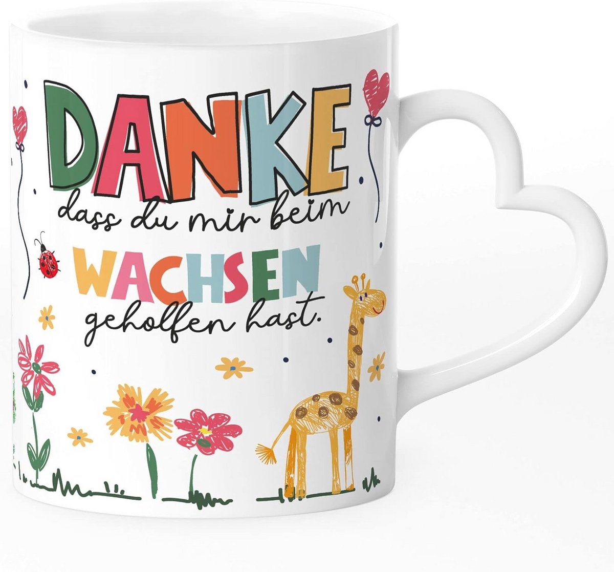 Koffiemok met hartje - Dank je wel als klein cadeautje voor opvoeders