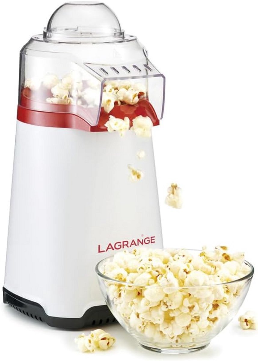 Popcornmachine met Krachtige Verwarmingskamer Wit Rood