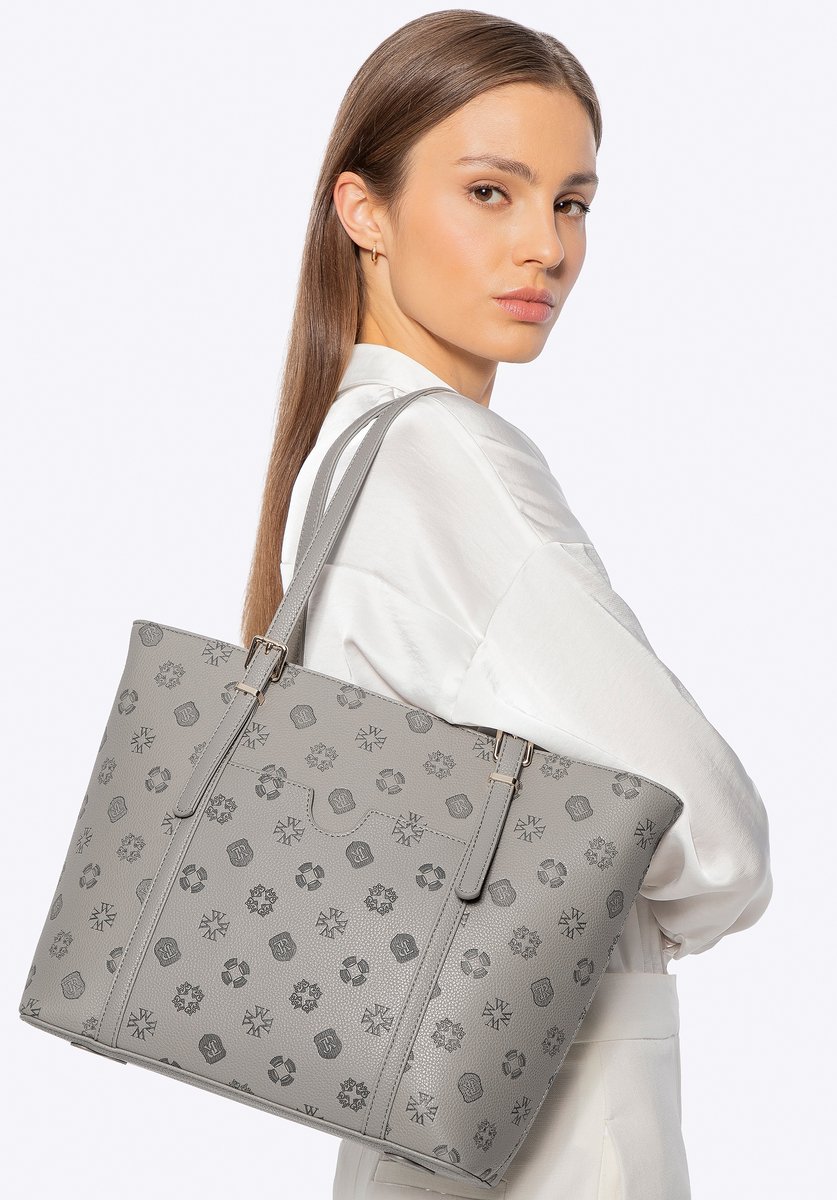 Wittchen Shopper Bag - Eco-leer - Grijs - Embossed - Afneembare Schouderriem