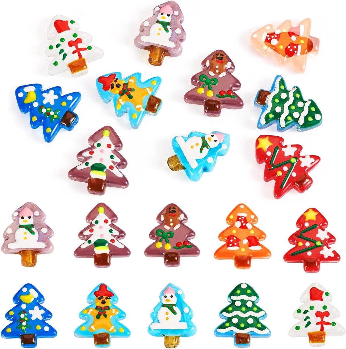 Allecta - Kerst Sieraden Kralen Set voor DIY Armband en Kettingen - Leuke Kerst Spacer Kralen met Sneeuwman en Kerstboom Motieven