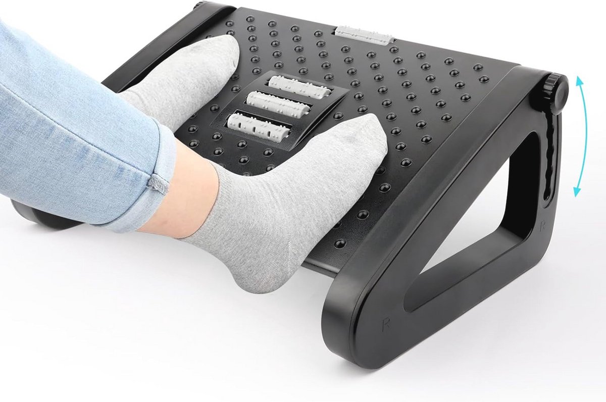 Verstelbare Ergonomische Voetensteun met Massagefunctie voor Thuis en Kantoor