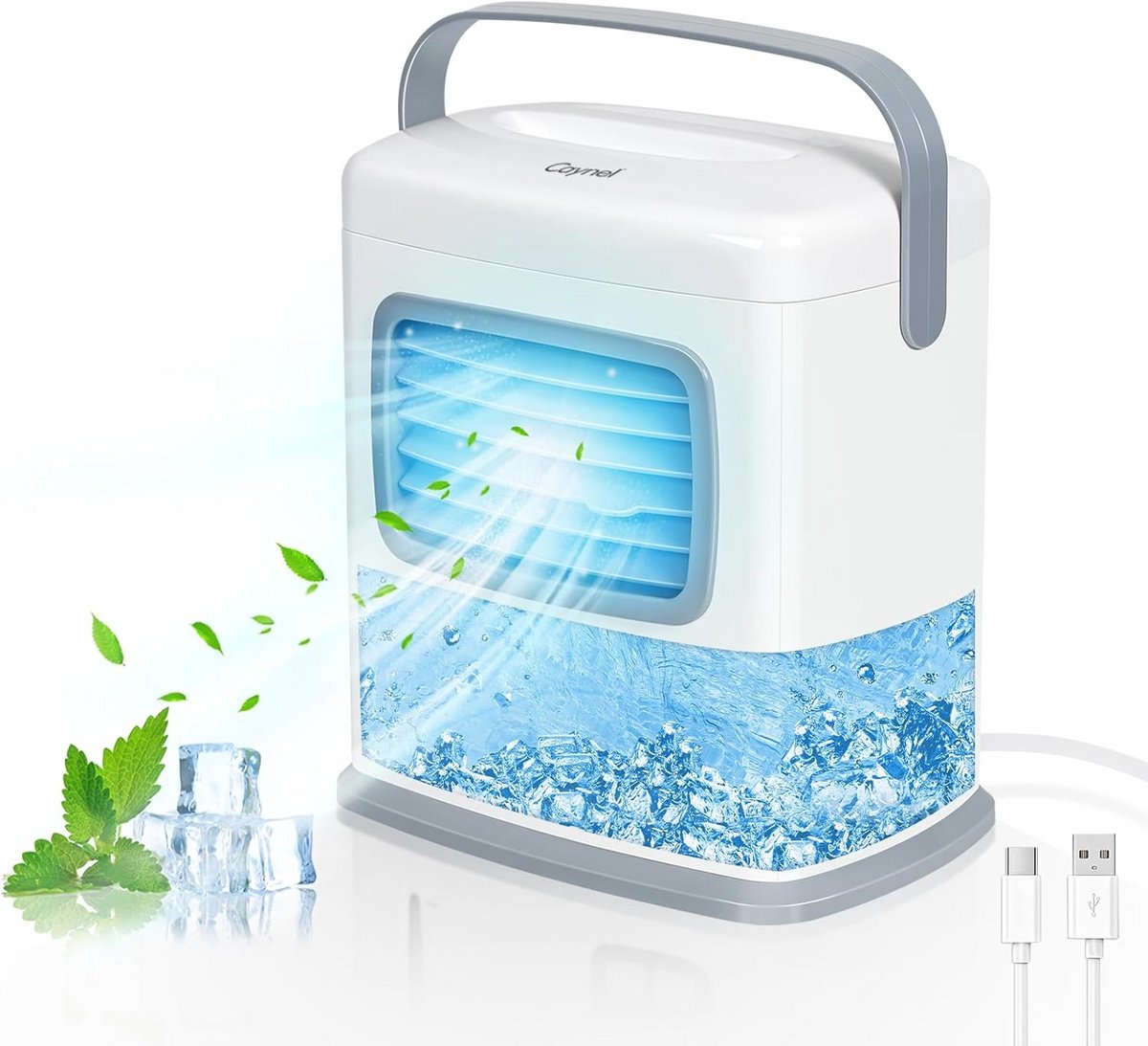 Draagbare airconditioner met USB, watertank en timer - Ideaal voor kantoor en desktop