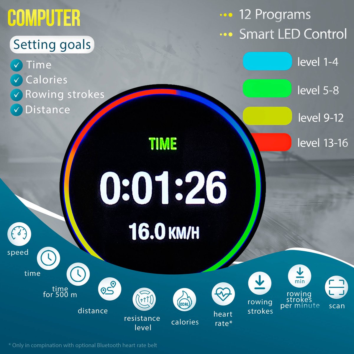 Christopeit roeitrainer waterweerstand WP 2000 - 3-in-1 - afbeelding 2