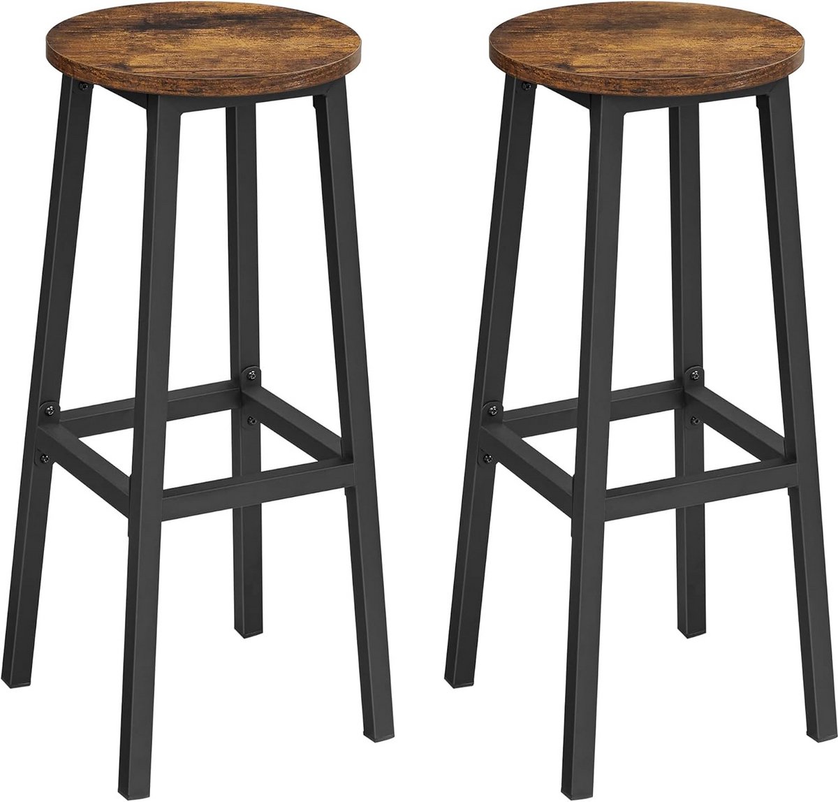 Set van 2 Barkrukken Keukenstoelen met Stalen Frame Industrieel Stijl