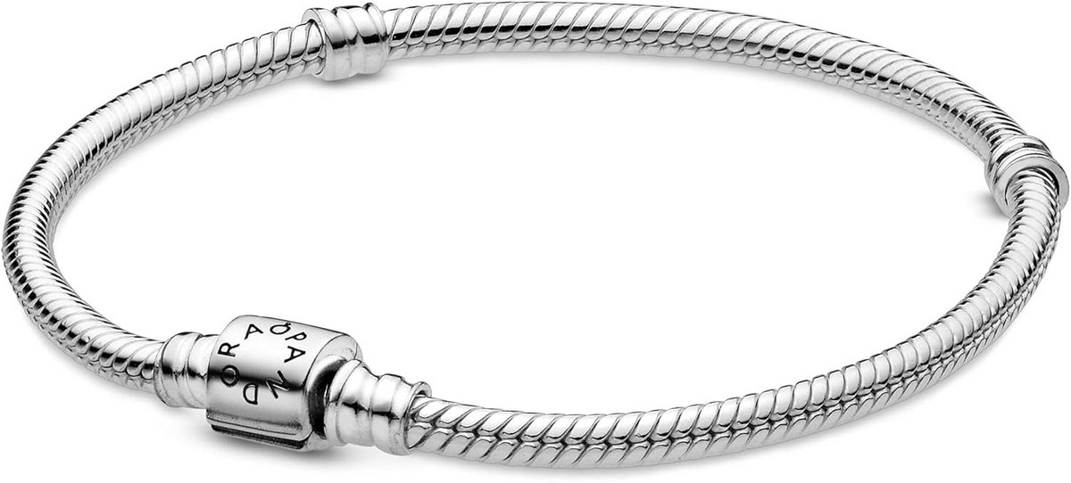 Sterling Zilveren Slangenketting Armband met Barrel Sluiting
