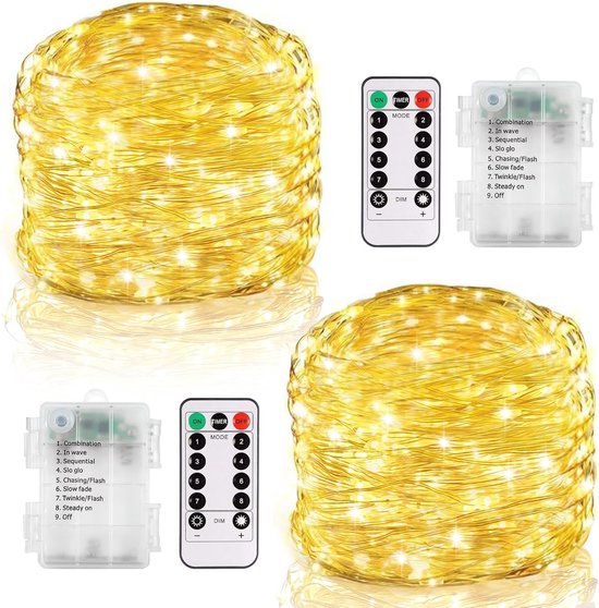 Lichtsnoer met 120 LEDs, Geheugen Functie 8 Modi Kerstverlichting Werkt