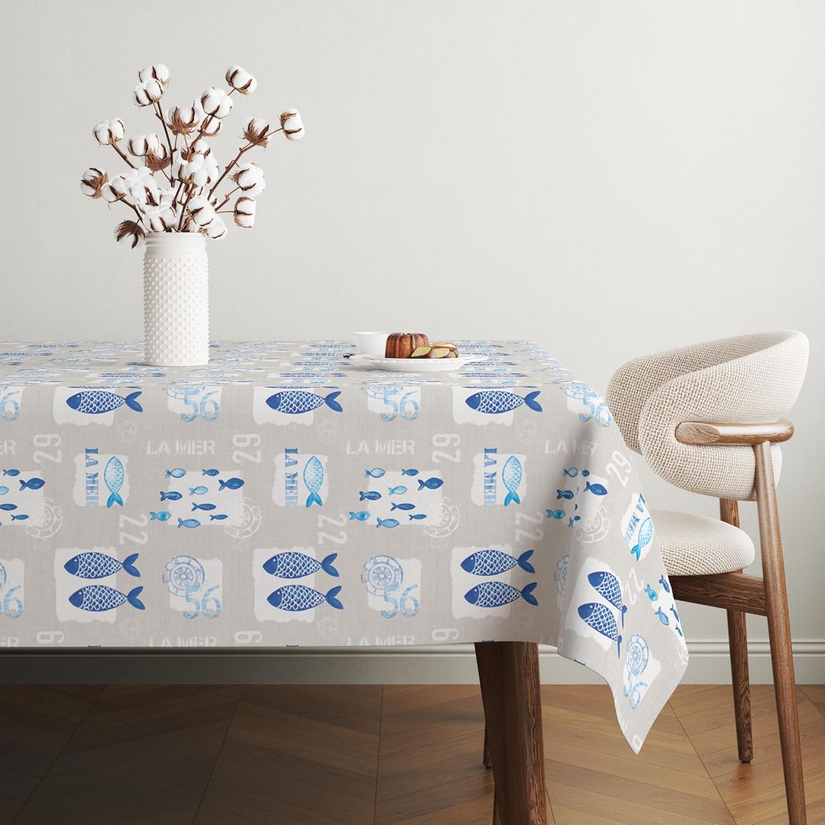 Waterdicht Tafelkleed met Vissenprint 100 x 140 cm - Vuilafstotend Tafelzeil