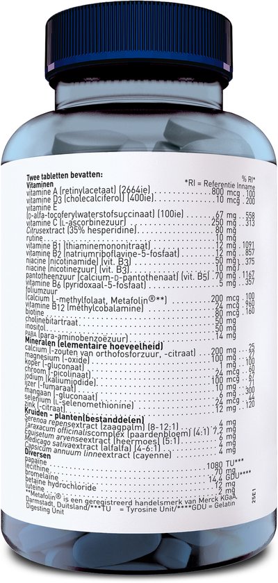 Orthica Multi 4 All - multivitamine met kruiden en enzymen - 90 tabletten