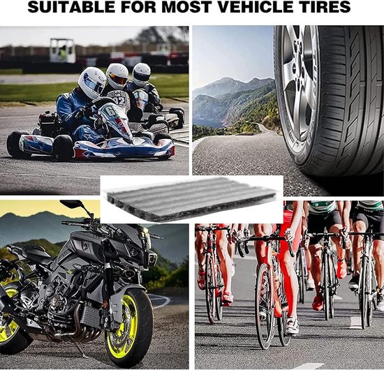 Tubeless Bandenreparatieset - Universele Reparatiestrips voor Auto & Motor - Zwart, 100x3.5mm (50 stuks) — afbeelding 5