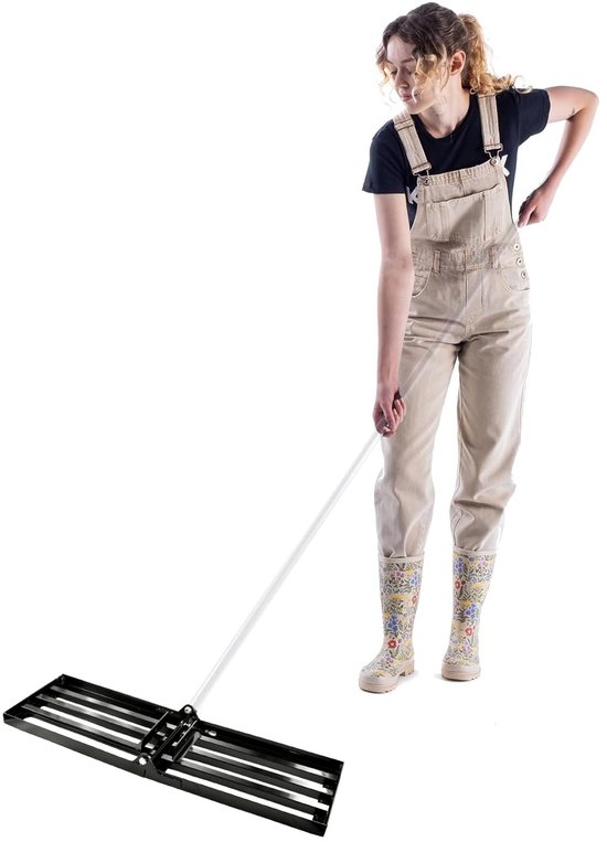 Unyqoos® Effectieve gazonhark met lange steel voor eenvoudig nivelleren van tuinen — afbeelding 4