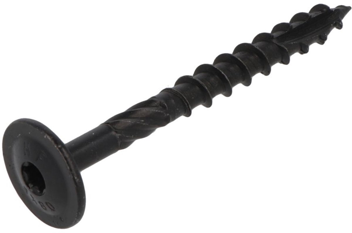 Blackline - Tellerkopschroef - TX-40 - 8 x 80mm / 50 - Zwart - Deeldraad (5 stuks)