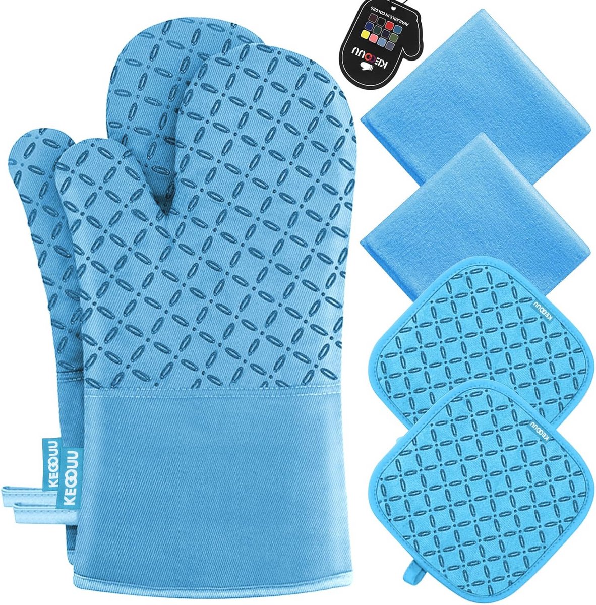 Ovenwanten en Pannenhouders Set - 6-delige Keukenaccessoires
