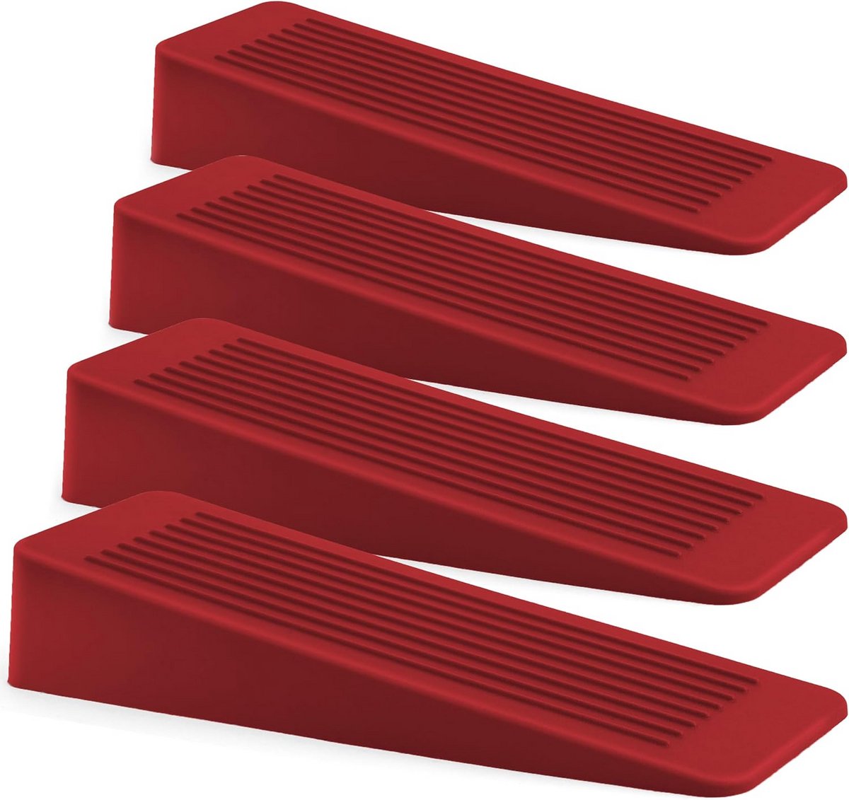 Set van 4 Antislip Deurstops in Rood voor Vloerbescherming