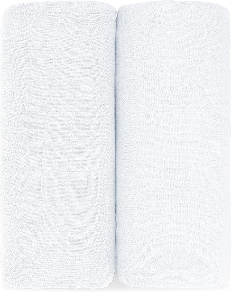 Mousseline inbakerdekens 2-pack | zachte katoenen babydekens 111x111 cm | zelfkalmerend & multifunctioneel | voor pasgeborenen
