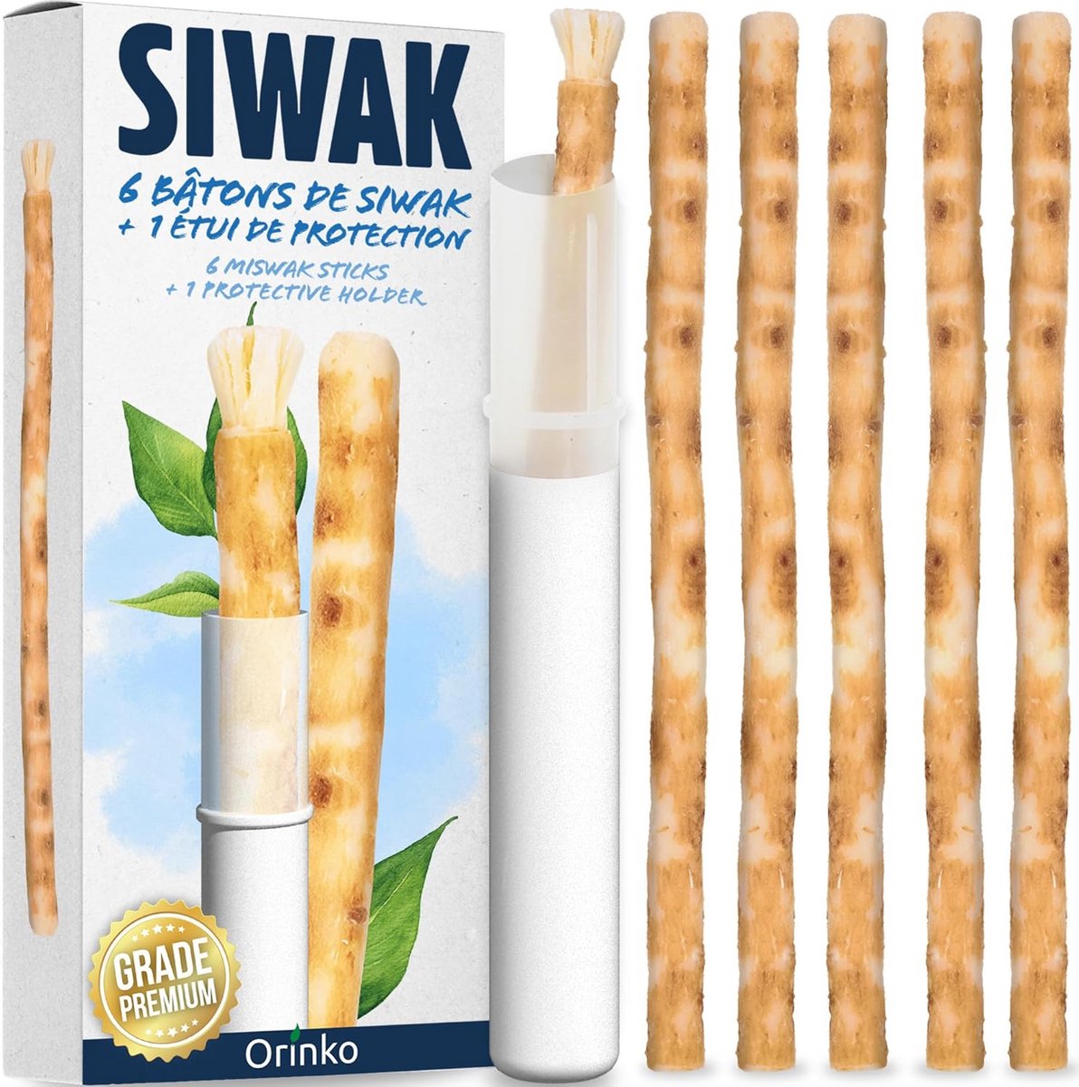 Miswak Sticks x6 met Etui - Natuurlijke Tandverzorging