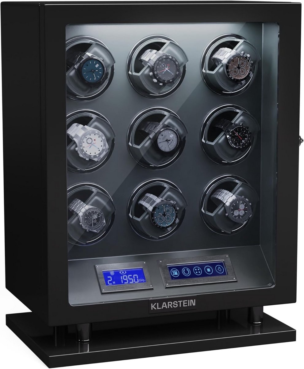 Automatische Horlogebox voor 9 Horloges - Luxueuze Winder met LED-Verlichting en Stille Bediening