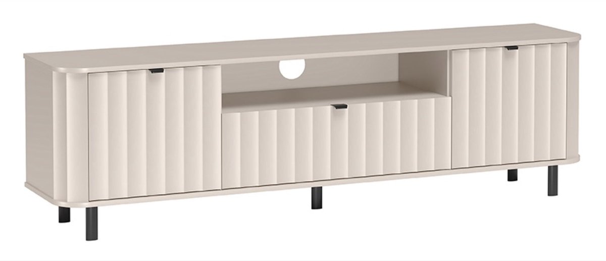 Selsey Novado – TV-meubel met lade en open vak, cashmeregrijs, 196 cm kasjmiergrijs