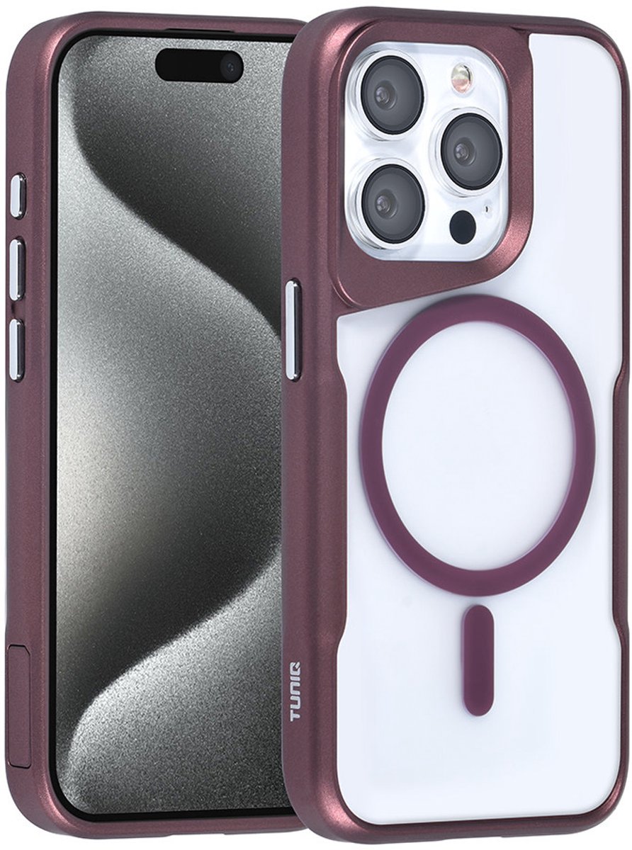 TUNIQ telefoonhoesje voor Apple iPhone 15 Pro - MagSafe siliconen backcover - Rood