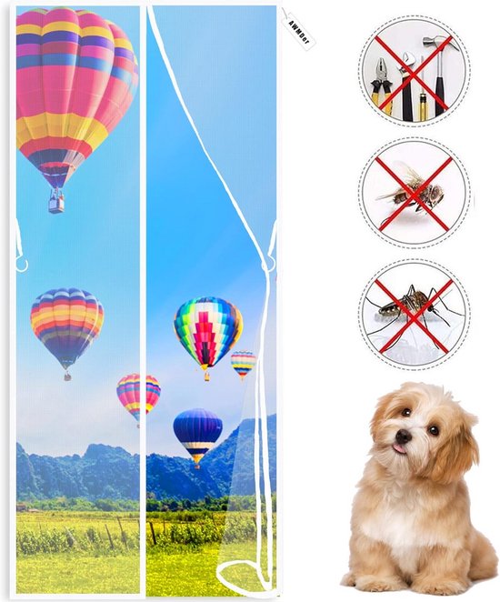 Porte à Mailles Magnétique Wit 90 x 190 cm - Rideau Anti-Insecte Auto-Fermant pour Balcon et Porte Coulissante