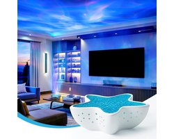 YOZHIQU LED Sterrenhemel Projectorlamp - Met Aurora-effect - Noorderlicht - Waterrimpels Nachtlampje - Traploos Dimmen - Sterrenprojector Oceaan Sfeerverlichting - Geschikt voor Kinderen en Volwassenen - Kan Kamers en Woonkamers Versieren