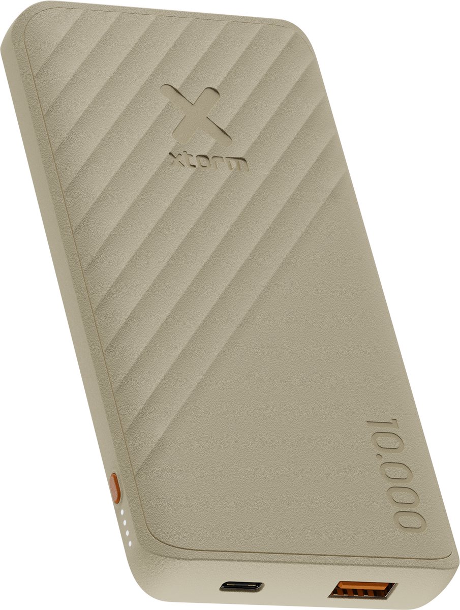 Xtorm Go2 Powerbank - 10.000mAh - 1x USB-A 1x USB-C - Krachtige powerbank - Snelle oplader Samsung en iPhone - Duurzame technologie - Clay