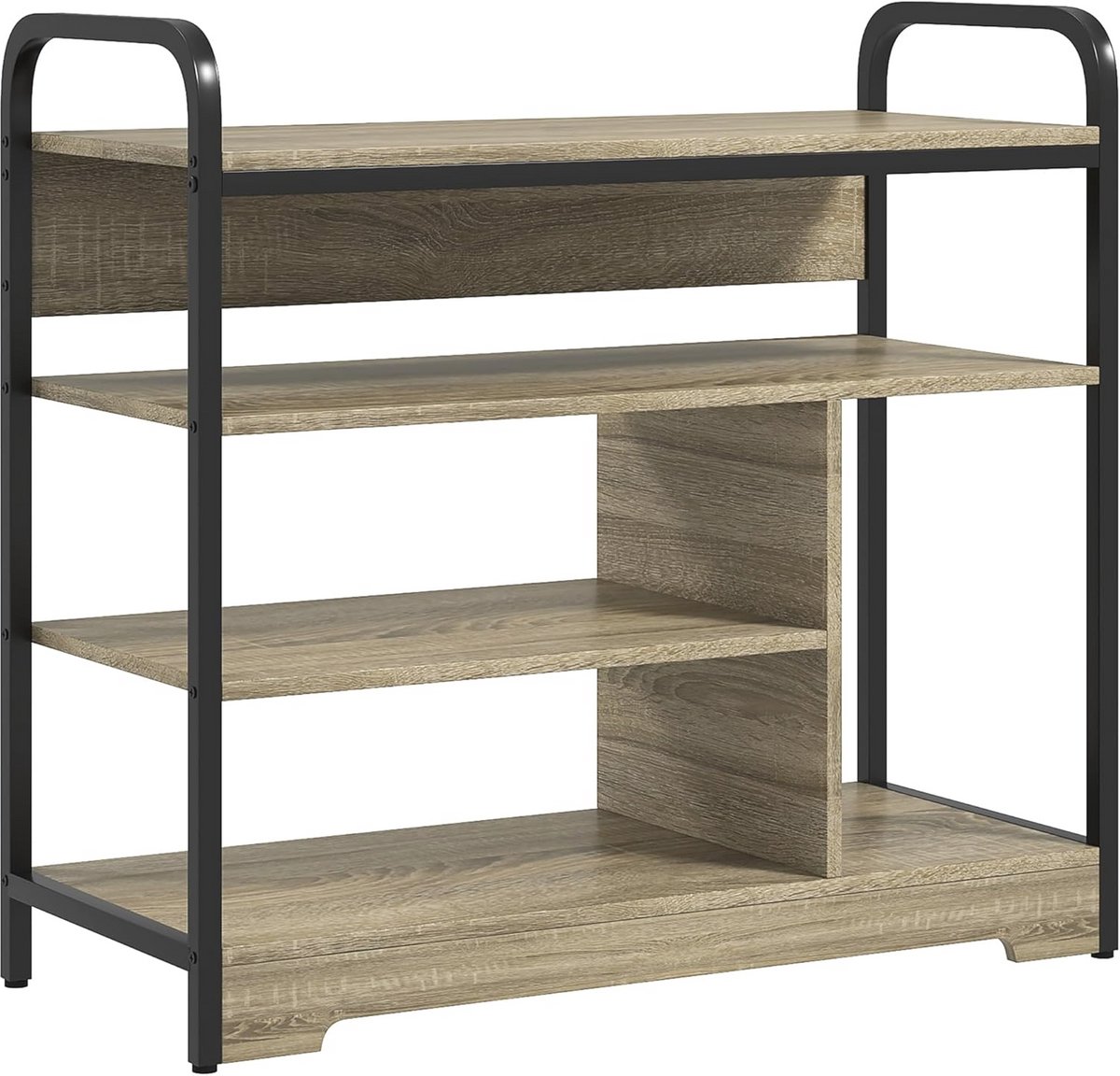 Schoenenrek met 4 Niveaus en Metalen Frame - 70 x 30 x 65 cm