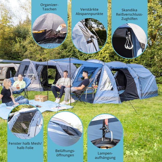 Skandika Kambo 4 tunneltent - black